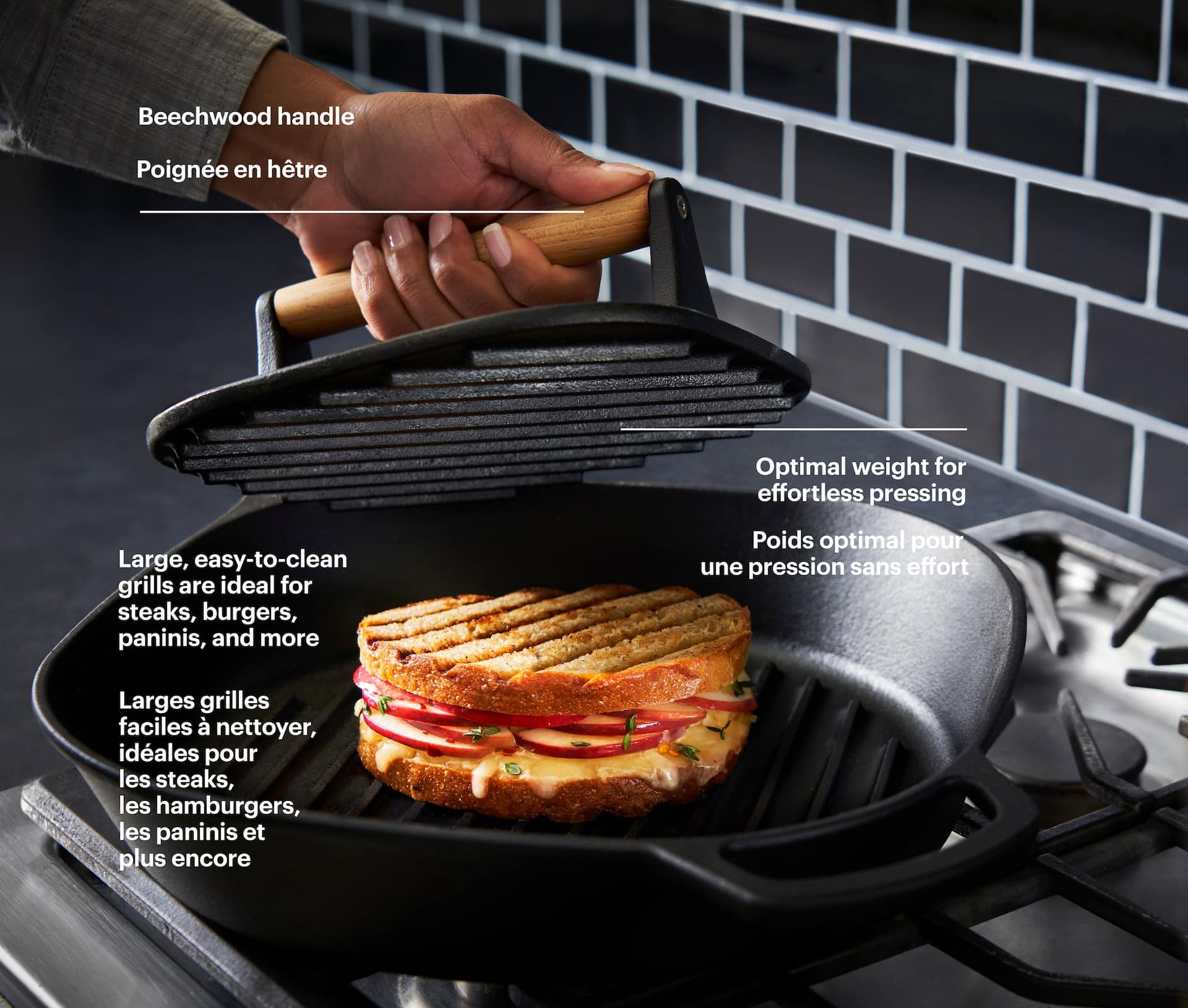 Cast iron panini press best sale