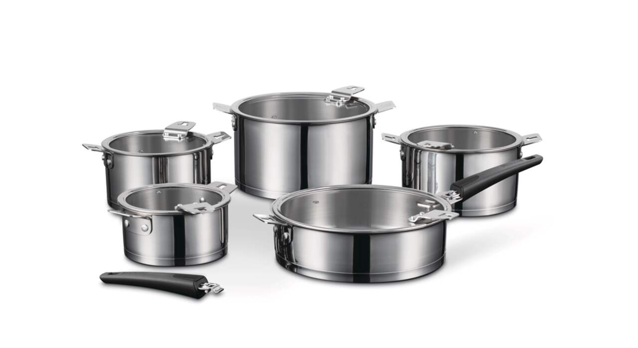 T-fal Cook & Strain Non-Stick 14-Piece Cookware Set, Recycled