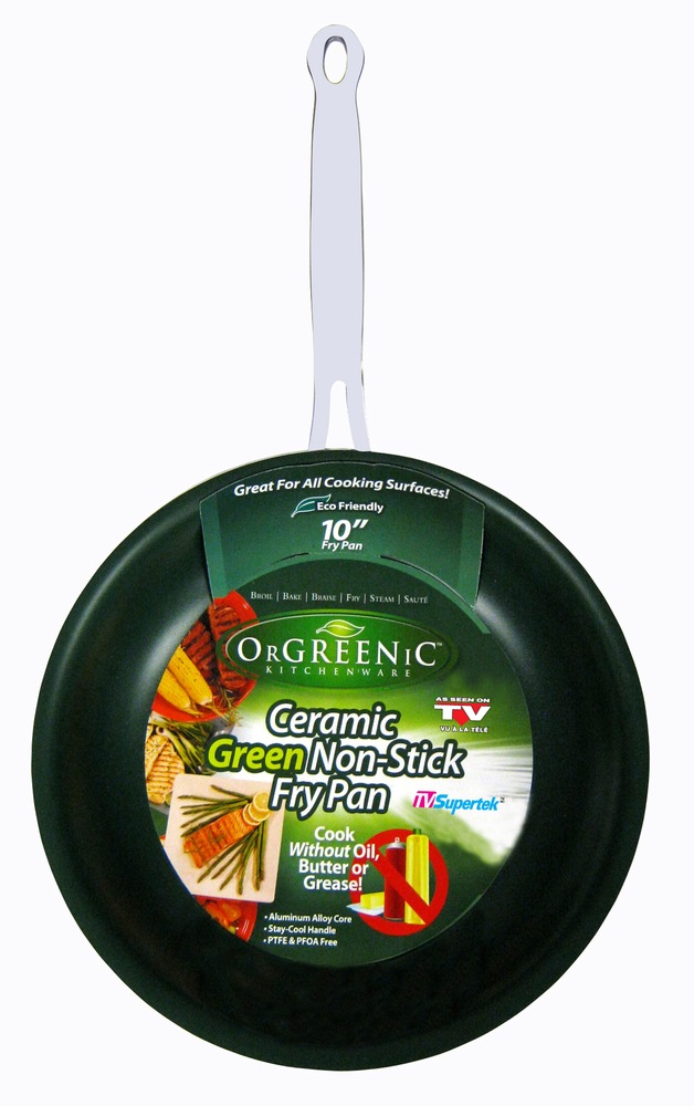 As Seen on TV Ceramic Green NonStick Frying Pan, 10in Canadian Tire