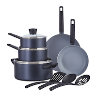 Master Chef Non-Stick Cookware Set, Blue/Grey, 11-pc Composite_or_Mixed