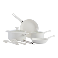 Master Chef Non-Stick Ceramic Cookset, White, 9-pc Composite_or_Mixed