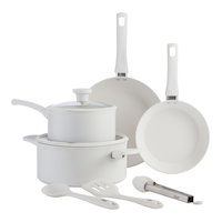 Master Chef Non-Stick Ceramic Cookset, White, 9-pc Composite_or_Mixed