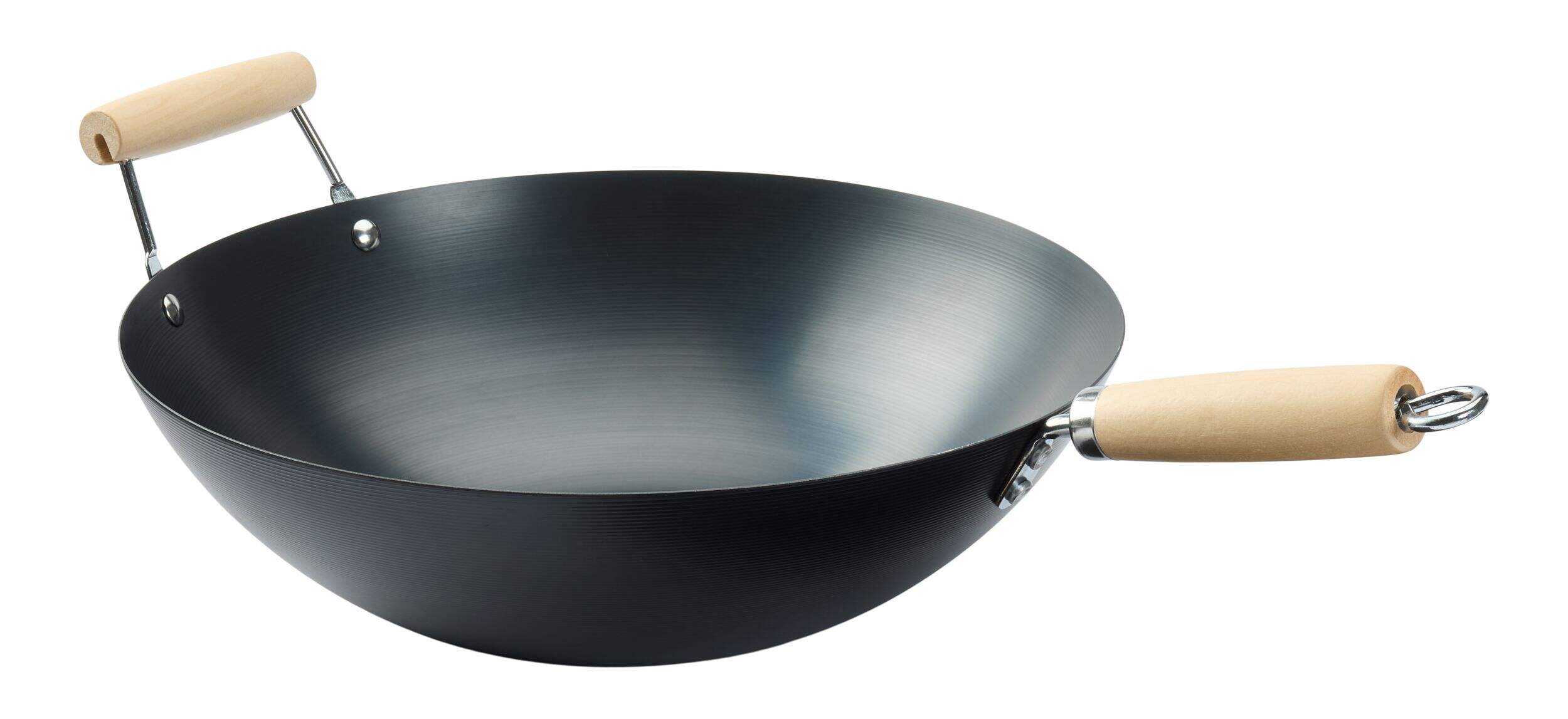 Master Chef Rust-Resistant Wok with Helper Handle, 14-in Front_Angled_Left
