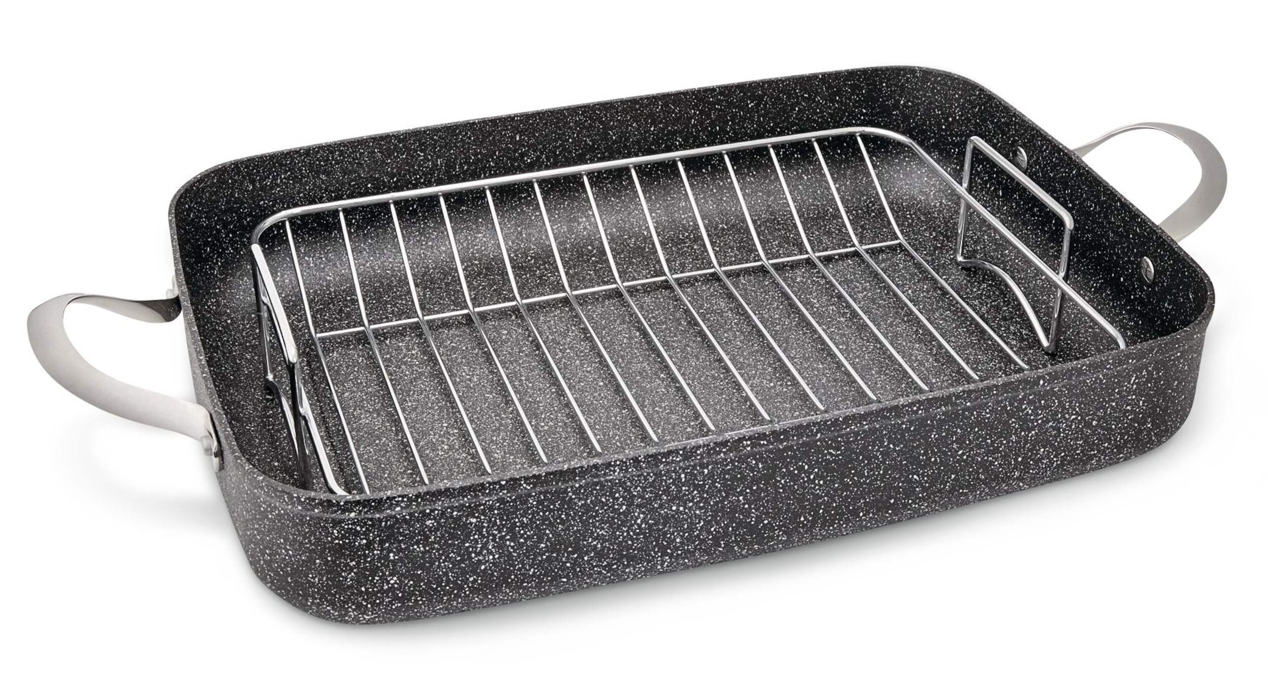 Heritage The Rock Non-Stick Cookware Set with Matching Roaster, 10-pc Front_Angled_Right