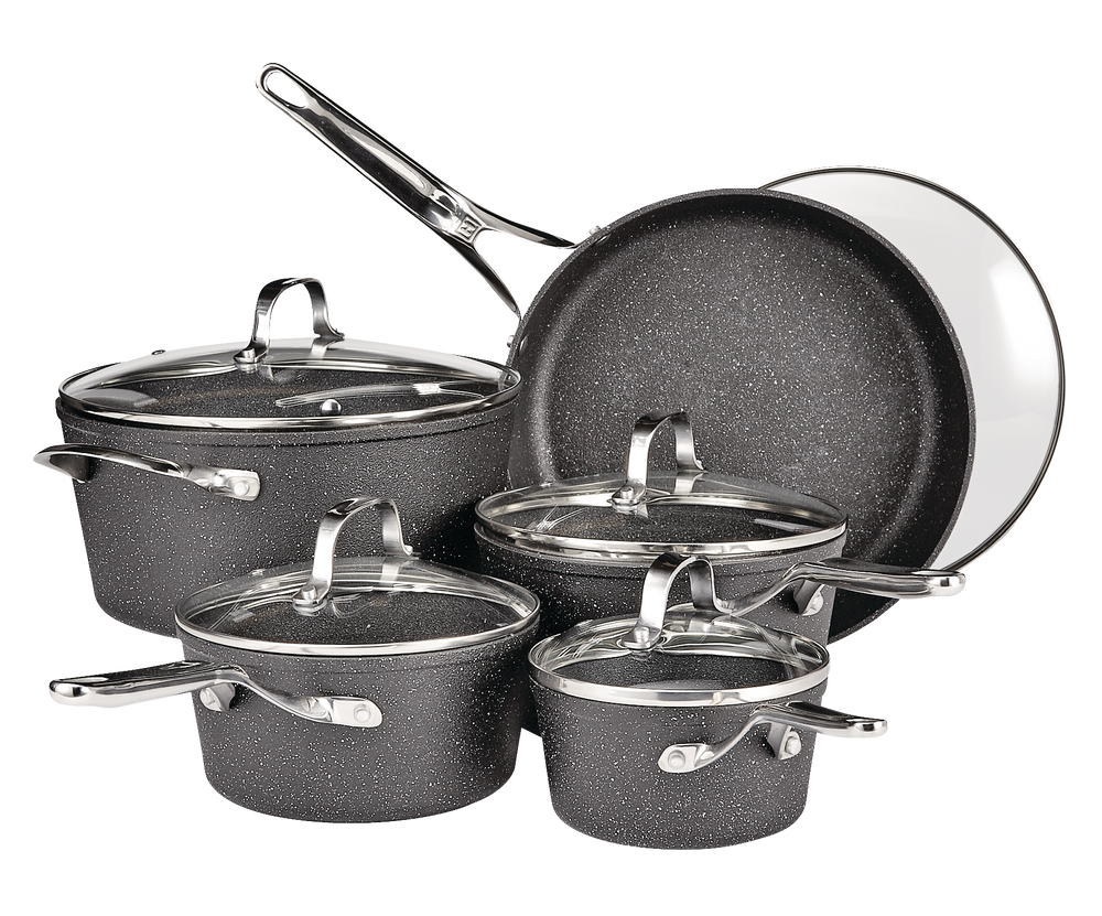 Heritage The Rock NonStick Cookware Set with Matching Roaster 10pc