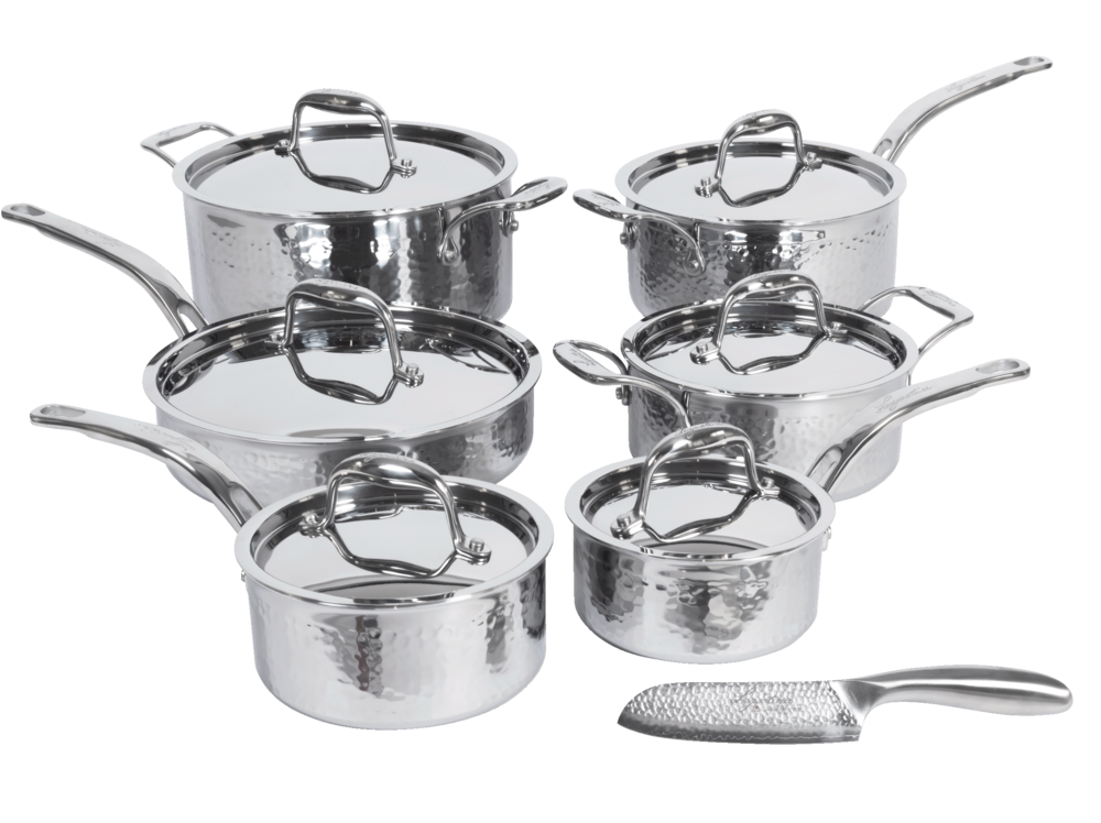 Lagostina ArtisteClad Hand Hammered Stainless Steel Cookware Set w