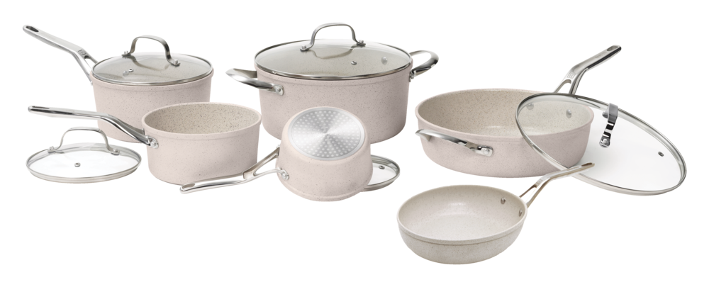 Heritage The Rock Non-Stick Cookware Set, Dishwasher & Oven Safe, Aluminum,  10-pc, Canadian Tire