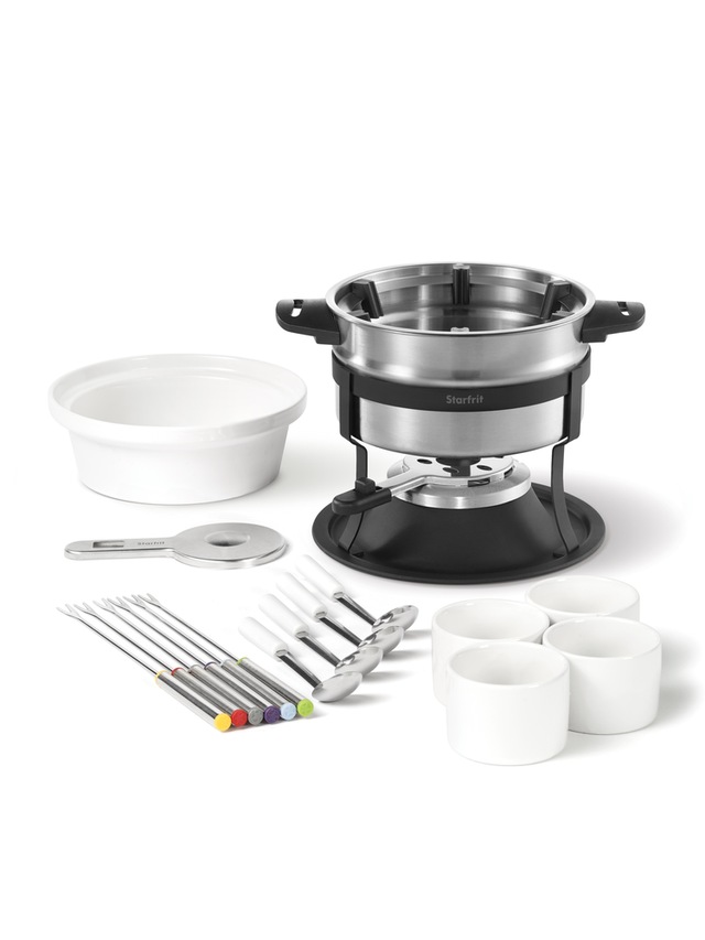 Starfrit 3in1 Stainless Steel Fondue Set w/ 6 Forks, 1.6L, 20pc
