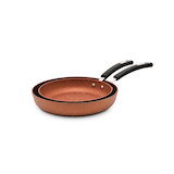 Heritage The Rock Non-Stick Frying Pan, Dishwasher & Oven Safe, Copper, 2-pk, 9.4-in & 11-in Front_Three_Fourths_Angled_Left
