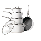 Heritage The Rock White Ceramic ZERO Cookware Set, 10-pc Composite_or_Mixed