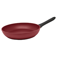 PADERNO Classic Non-Stick Frying Pan, PFOA-Free, Maroon, 2-pk, 10-in & 12-in Front_Three_Fourths_Angled_Left