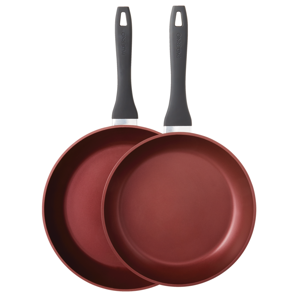 PADERNO Classic Frying Pan, PFOAFree, NonStick, Maroon, 2pk, 26cm