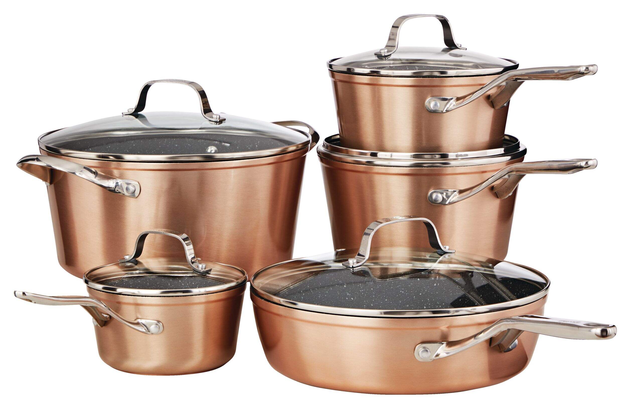 Heritage The Rock Non-Stick Cookware Set, Dishwasher & Oven Safe, Aluminum, 10-pc Composite_or_Mixed