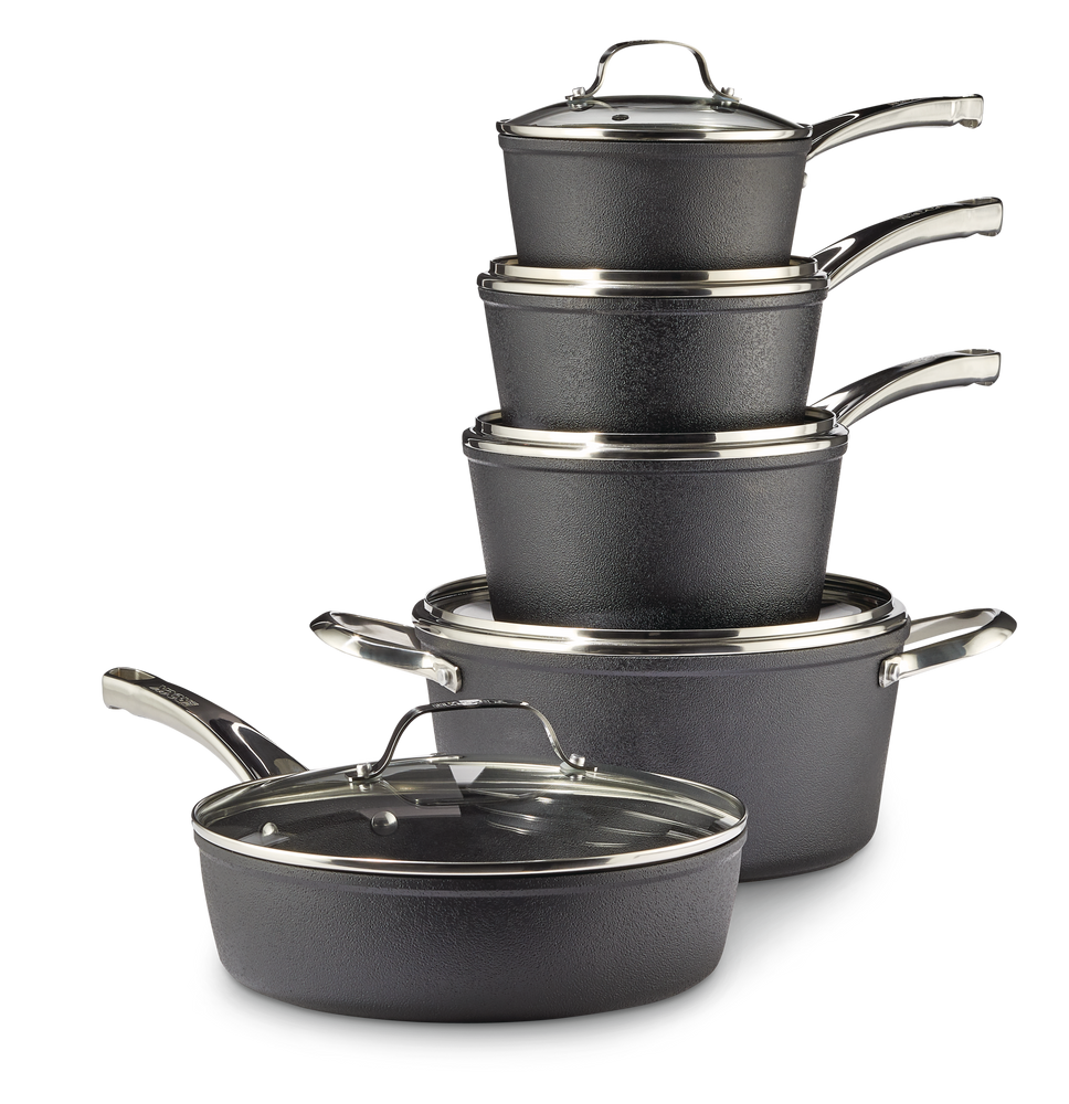 Heritage The Rock Diamond NonStick Cookware Set with Matching Frying
