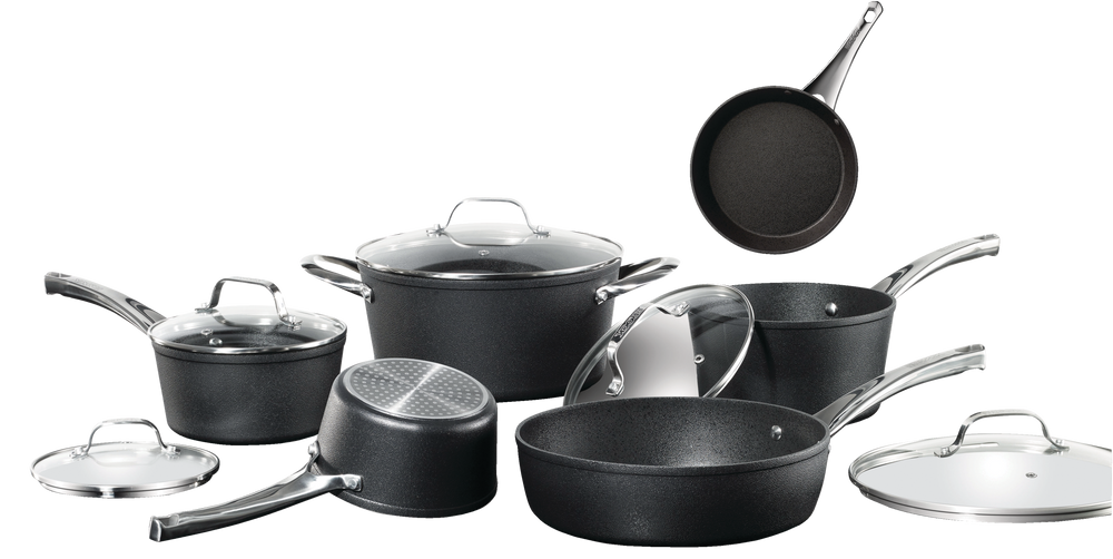 Heritage The Rock Diamond NonStick Cookware Set with Matching Frying