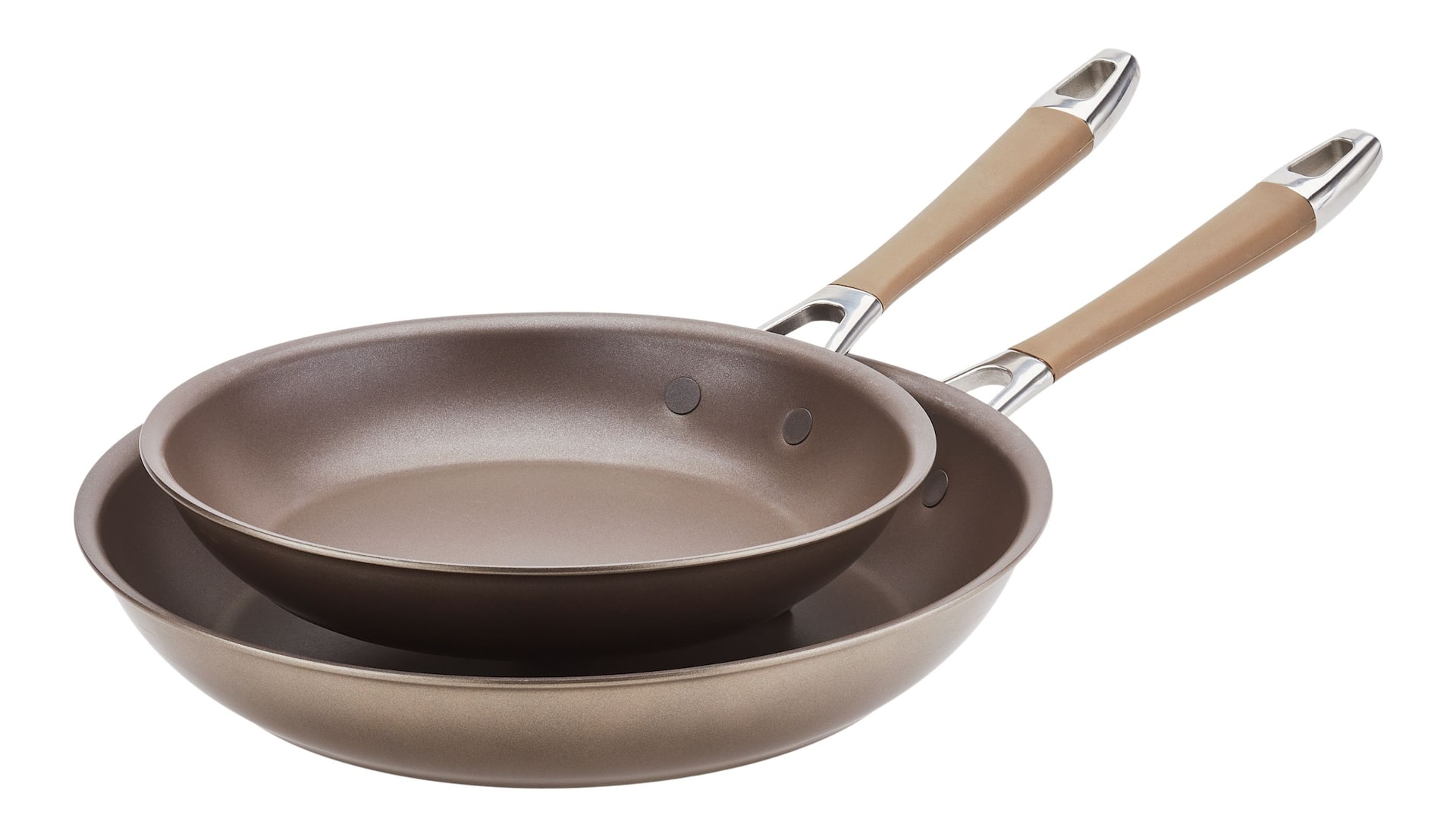 Paderno Classic Non-Stick Champagne Frypan, Oven Safe, Gold, 2-pk, 10-in & 12-in