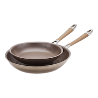 Paderno Classic Non-Stick Champagne Frypan, Oven Safe, Gold, 2-pk, 10-in & 12-in Front_Three_Fourths_Angled_Left