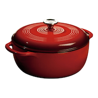 Lodge Enamel Cast Iron Dutch Oven, Red, 6-qt