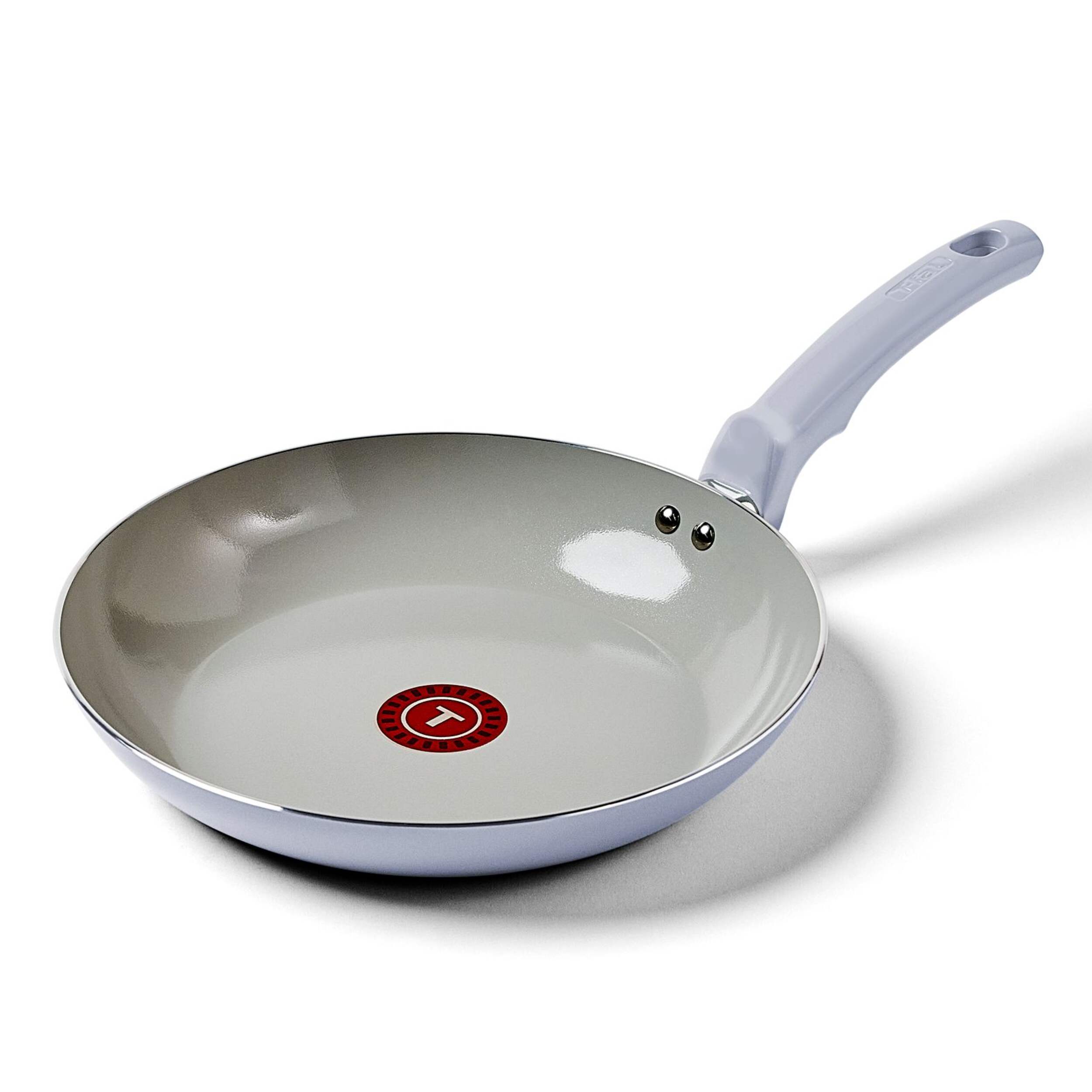 T-fal Viva Ceramic Refresh Non-Stick Frying Pan Set, Calm Blue, 20-cm & 26-cm, 2-pk Front_Angled_Left