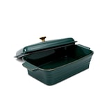 Core Kitchen Oven Safe Ceramic Roaster with Gold Details Front_Three_Fourths_Angled_Right