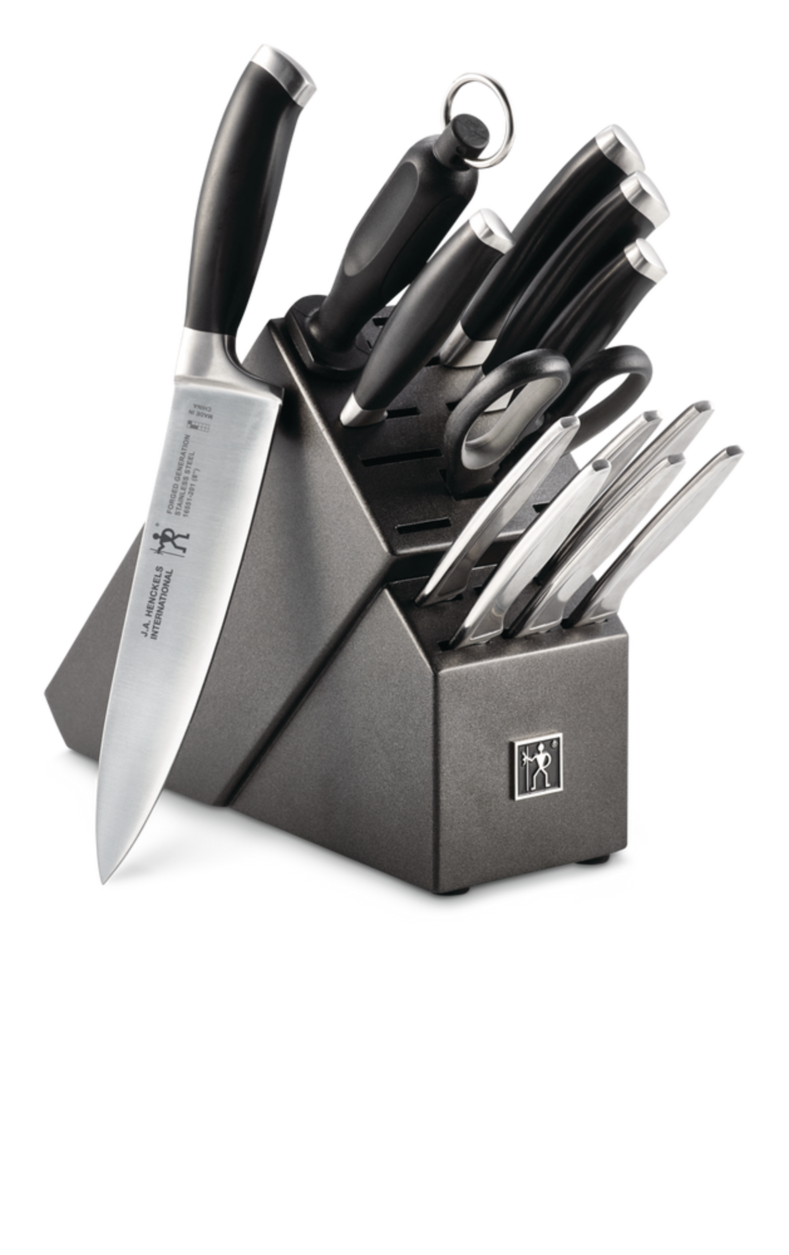 Henckels Stainless Steel Forged Generation Knife Block Set, Ergonomic Grip, 14-pc Composite_or_Mixed