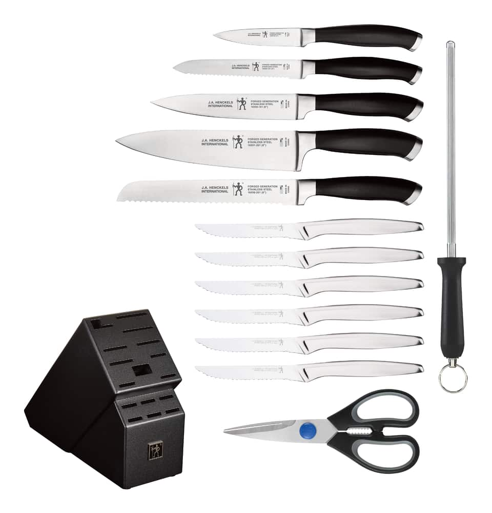 Henckels Stainless Steel Forged Generation Knife Block Set, Ergonomic ...