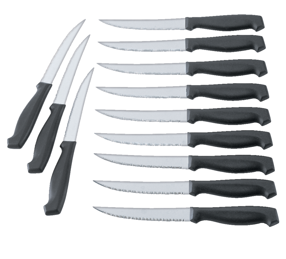 Simplicité Stainless Steel Laser Steak Knife Set, Dishwasher Safe, 12