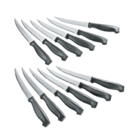 Simplicité Stainless Steel Laser Steak Knife Set, Dishwasher Safe, 12-pc