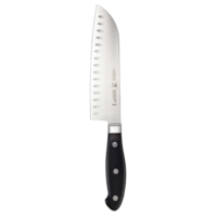 Henckels Stainless Steel Fine Edge Forged Santoku Knife, Ergonomic Grip, 7-in