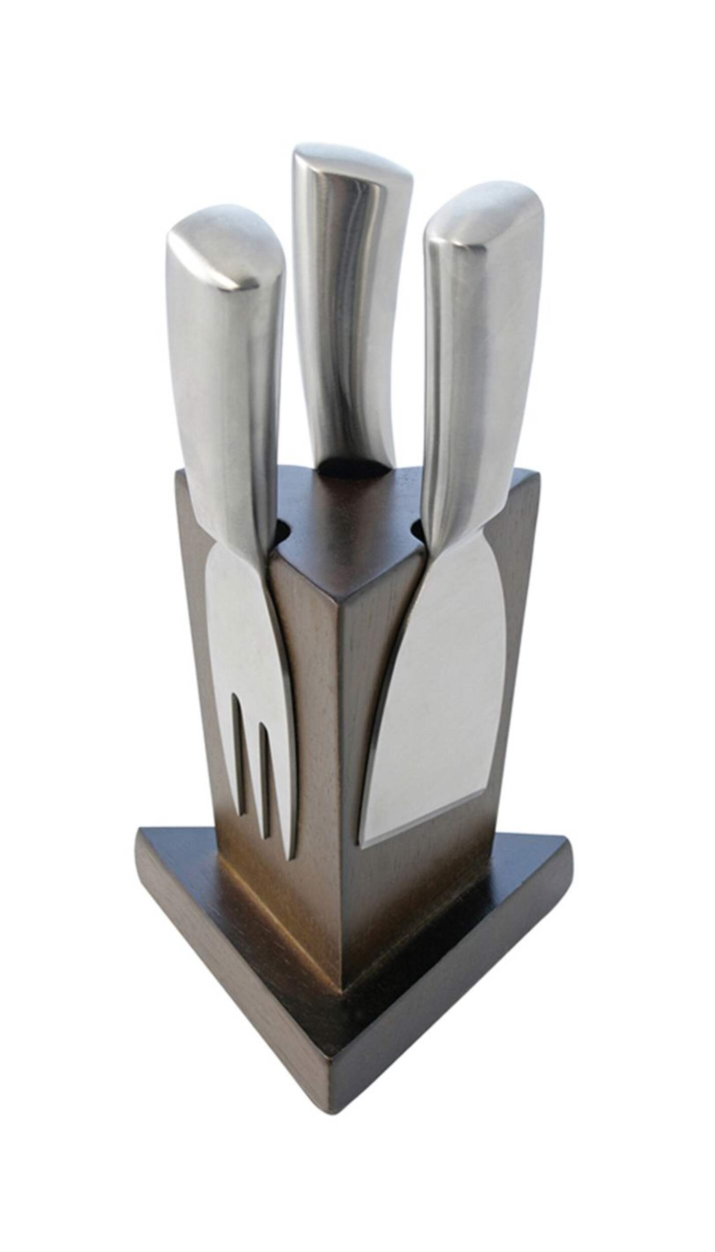 Ensemble de couteaux à fromage Swissmar sur bloc, 3 pces Composite_or_Mixed