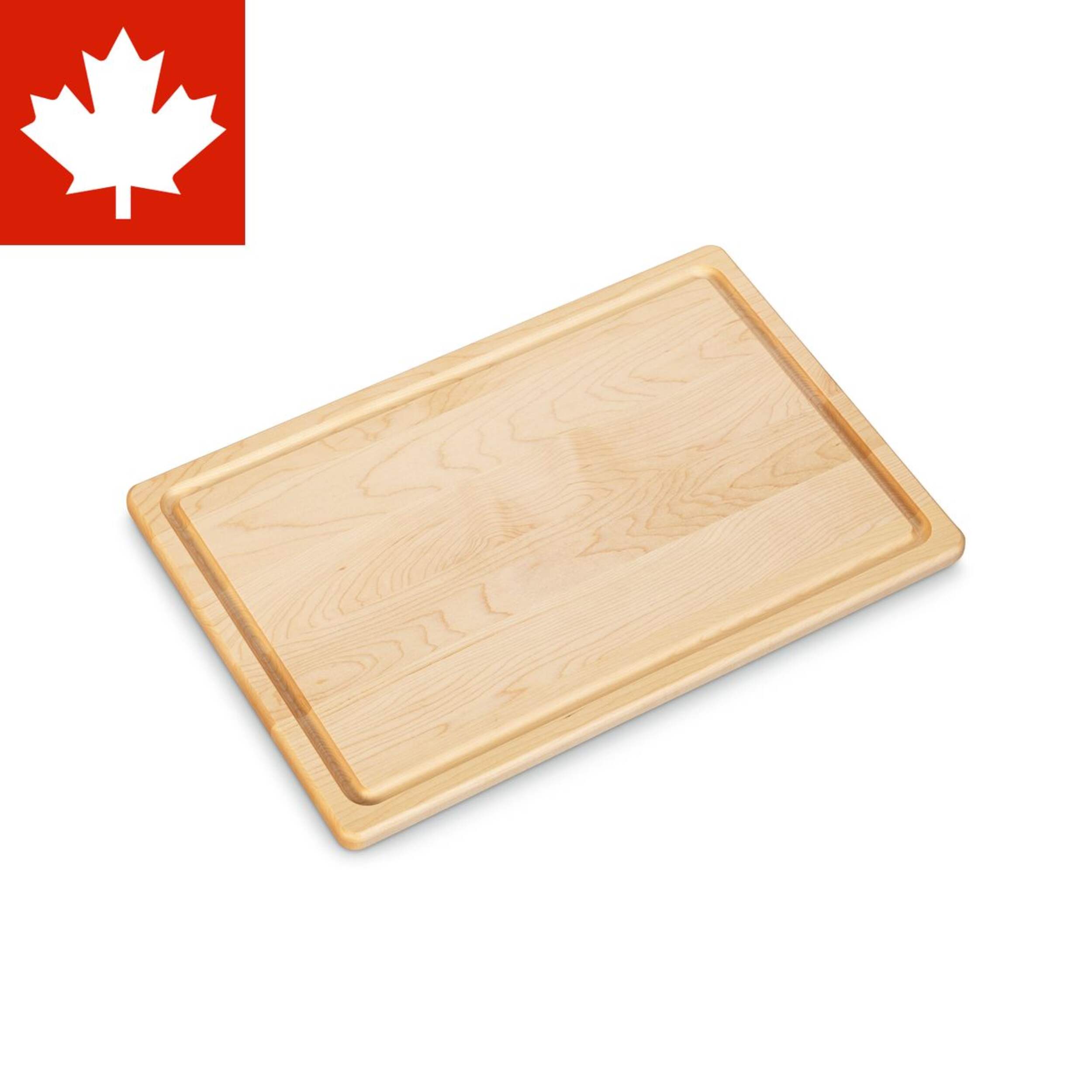 PADERNO Maple Hardwood Roast Cutting Board with Grip Handles, 12-in x 18-in Front_Angled_Right