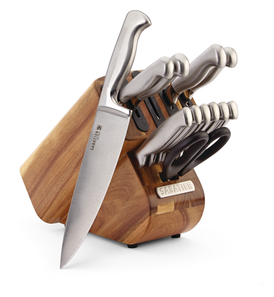 Sabatier Stainless Steel Knife Block Set with Edgekeeper, 13pc