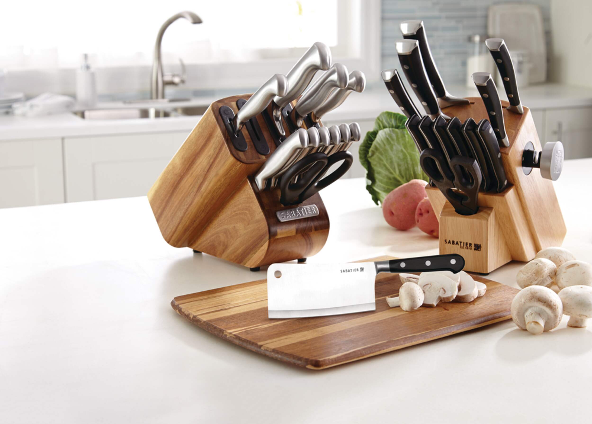 Sabatier Stainless Steel Knife Block Set with Edgekeeper, 13pc