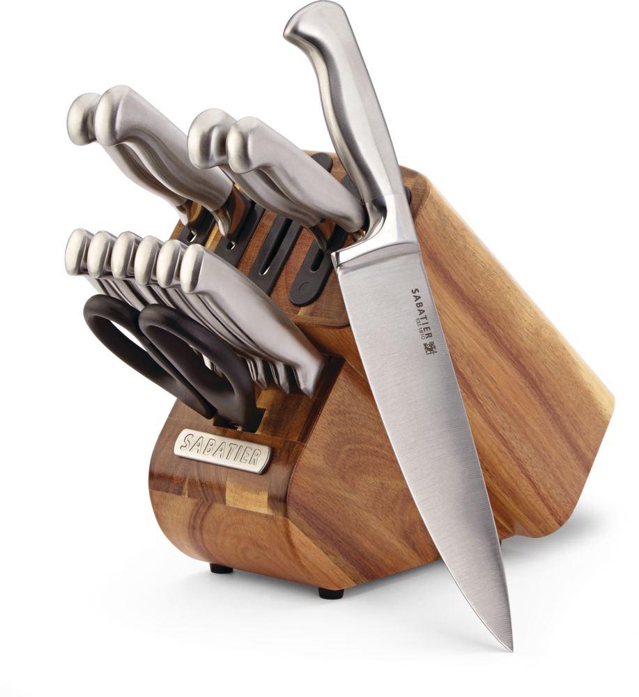 Sabatier Stainless Steel Knife Block Set with Edgekeeper, |