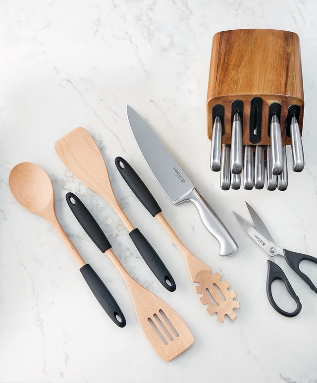 Sabatier Stainless Steel Knife Block Set with Edgekeeper, 13pc