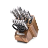 Sabatier Stainless Steel Knife Block Set with Edgekeeper, 13-pc Front_Three_Fourths_Angled_Left