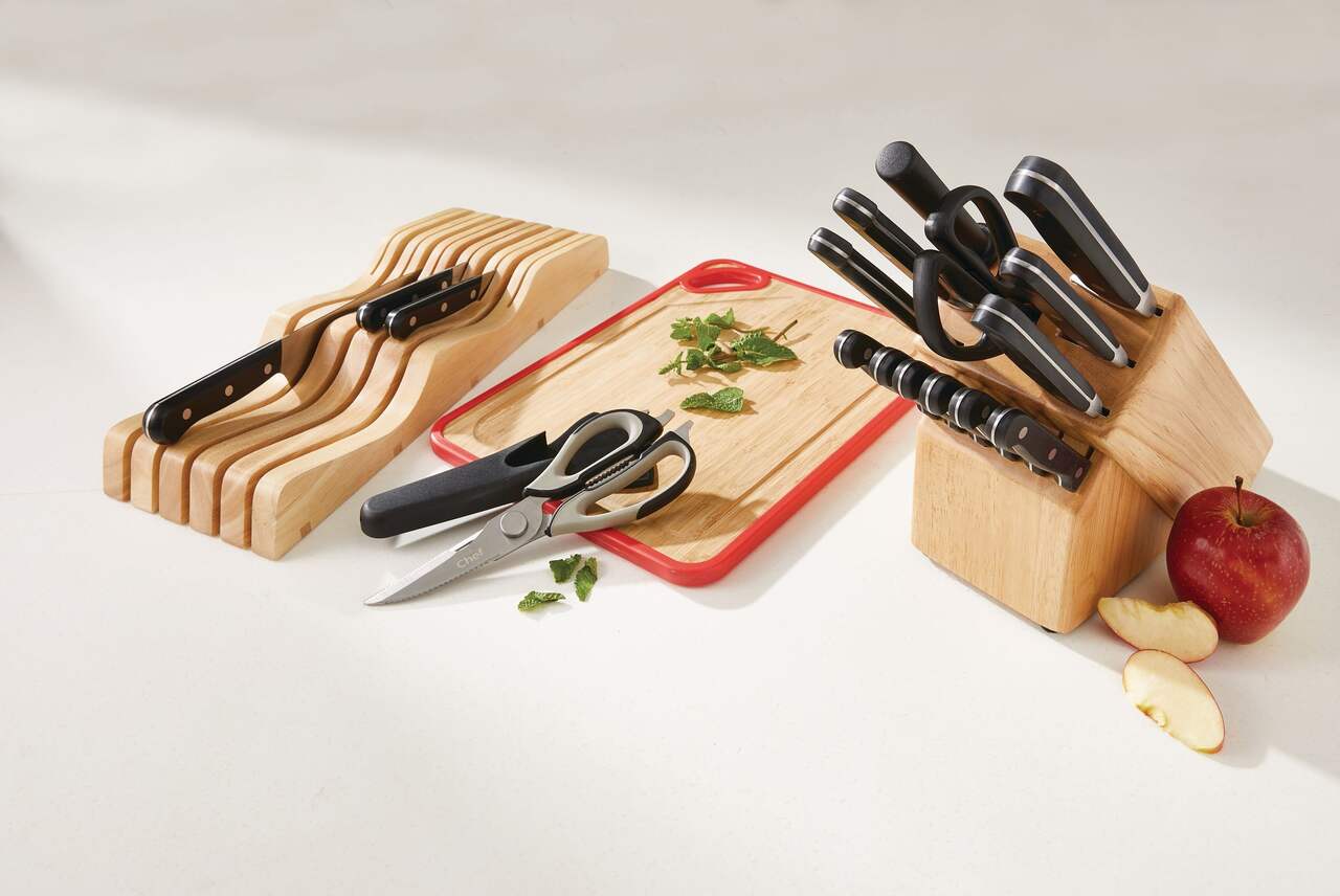 Range-couteaux pour tiroir en bambou Sabatier, peut contenir 11 couteaux,  17 x 6,5 po