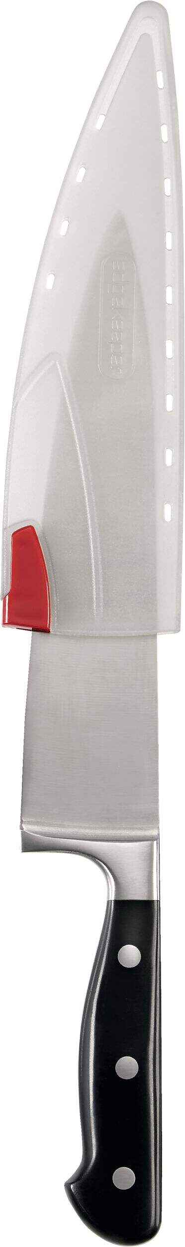 MASTER Chef Edgekeeper Stainless Steel Chef's Knife with Sharpening Sheath, 8-in Front_Flat