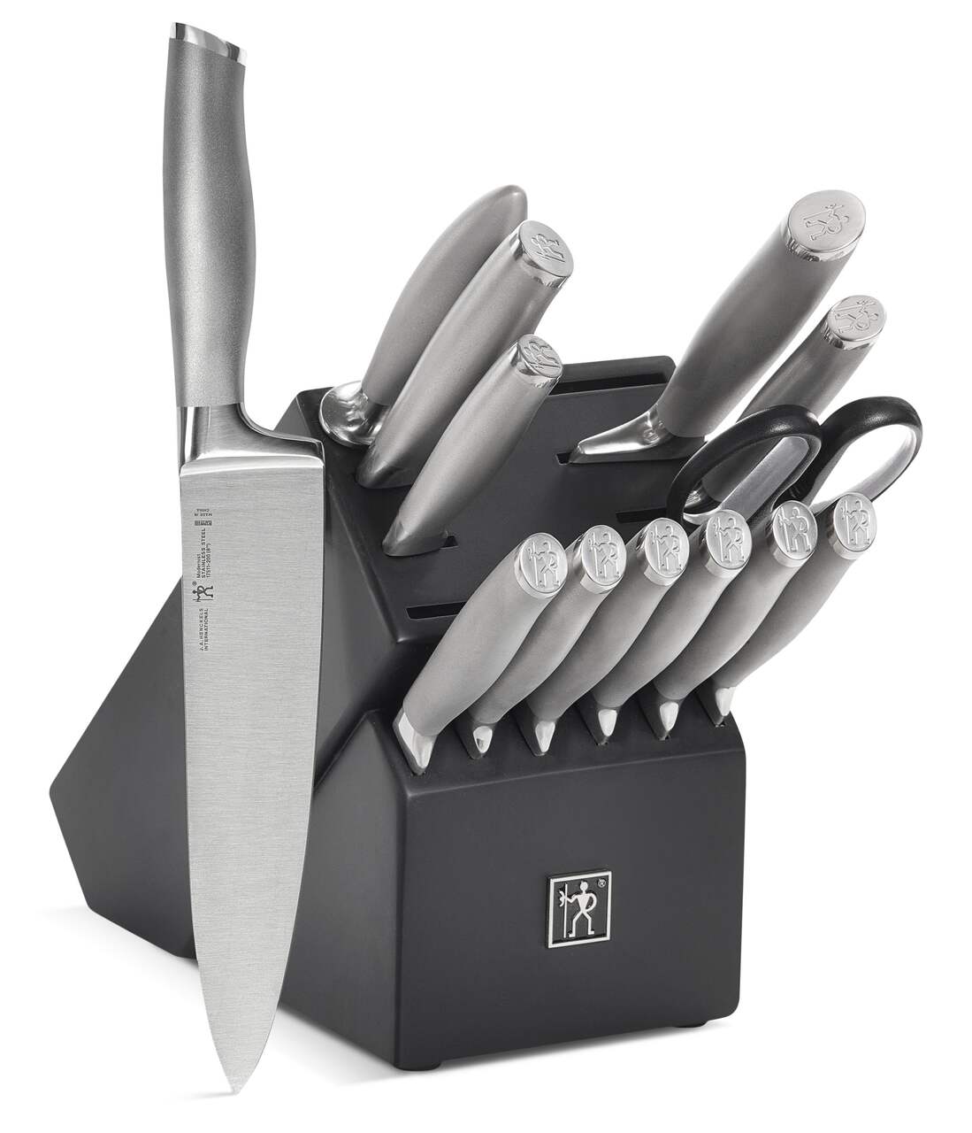 Henckels Generation - Couteaux forgés en acier inoxydable avec bloc,  poignée ergonomique, 14 pce