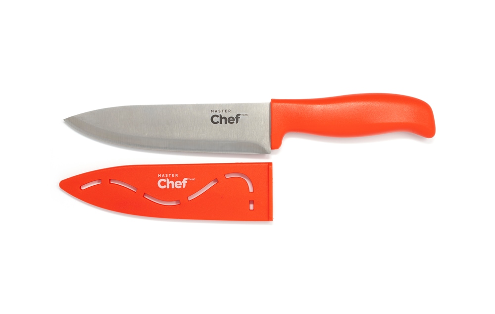 MASTER Chef Stainless Steel Knife with Sheath, 6in, Assorted Colours