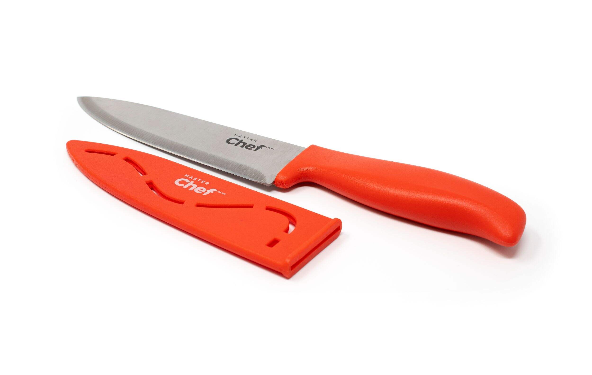 MASTER Chef Stainless Steel Knife with Sheath, 6-in, Assorted Colours Front_Three_Fourths_Angled_Left