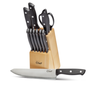 MASTER Chef Stainless Steel Knife Block & Kitchen Starter Kit, Ergonomic Grip, 22-pc Composite_or_Mixed