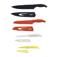 MASTER Chef Stainless Steel Knife Set with Sheaths, Dishwasher Safe, 4-pc Front_Flat