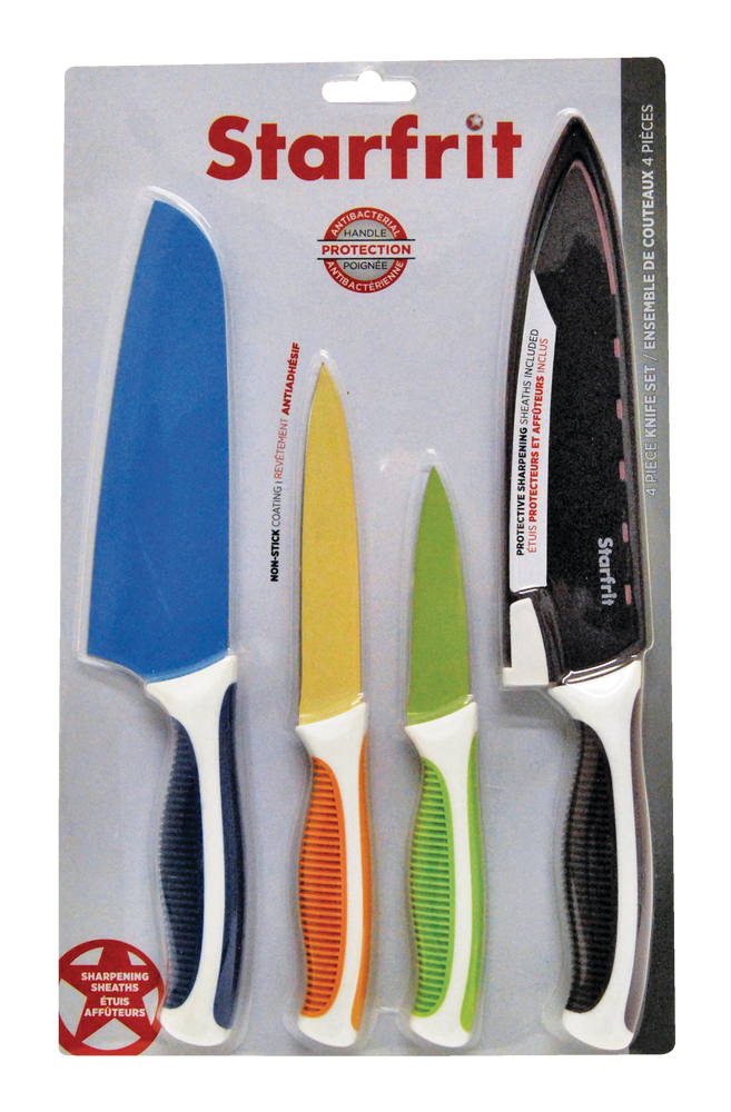 Couteaux de cuisine en acier inoxydable Starfrit avec fourreaux d