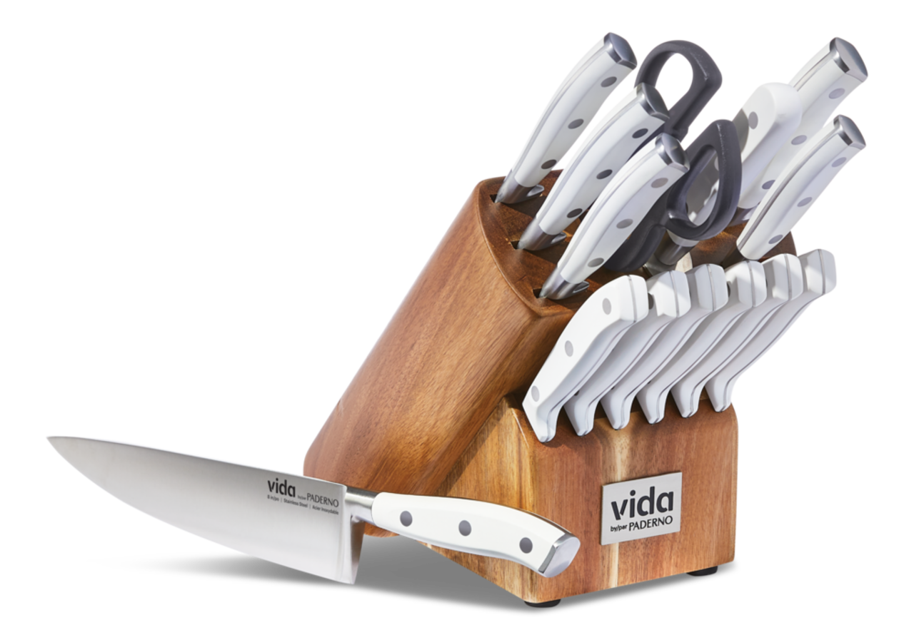 Japanese Steel 14-Piece Knife Block Set – Vida by PADERNO