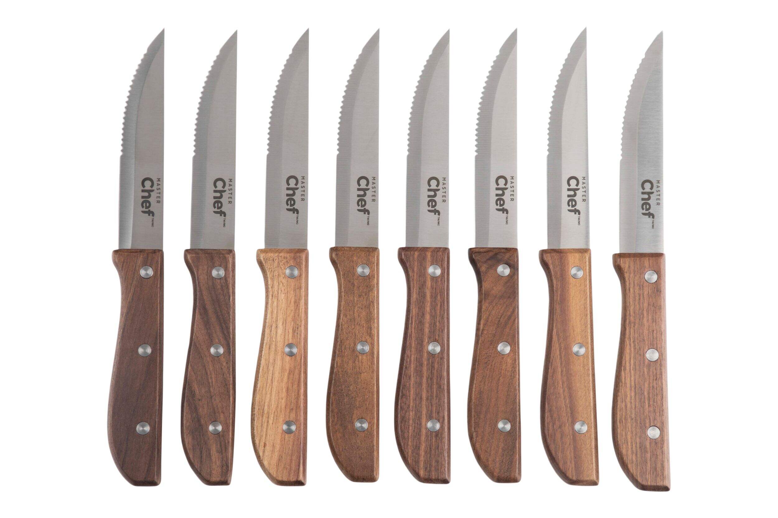 Master Chef Jumbo Walnut Steak Knives Set, 8pc Canadian Tire