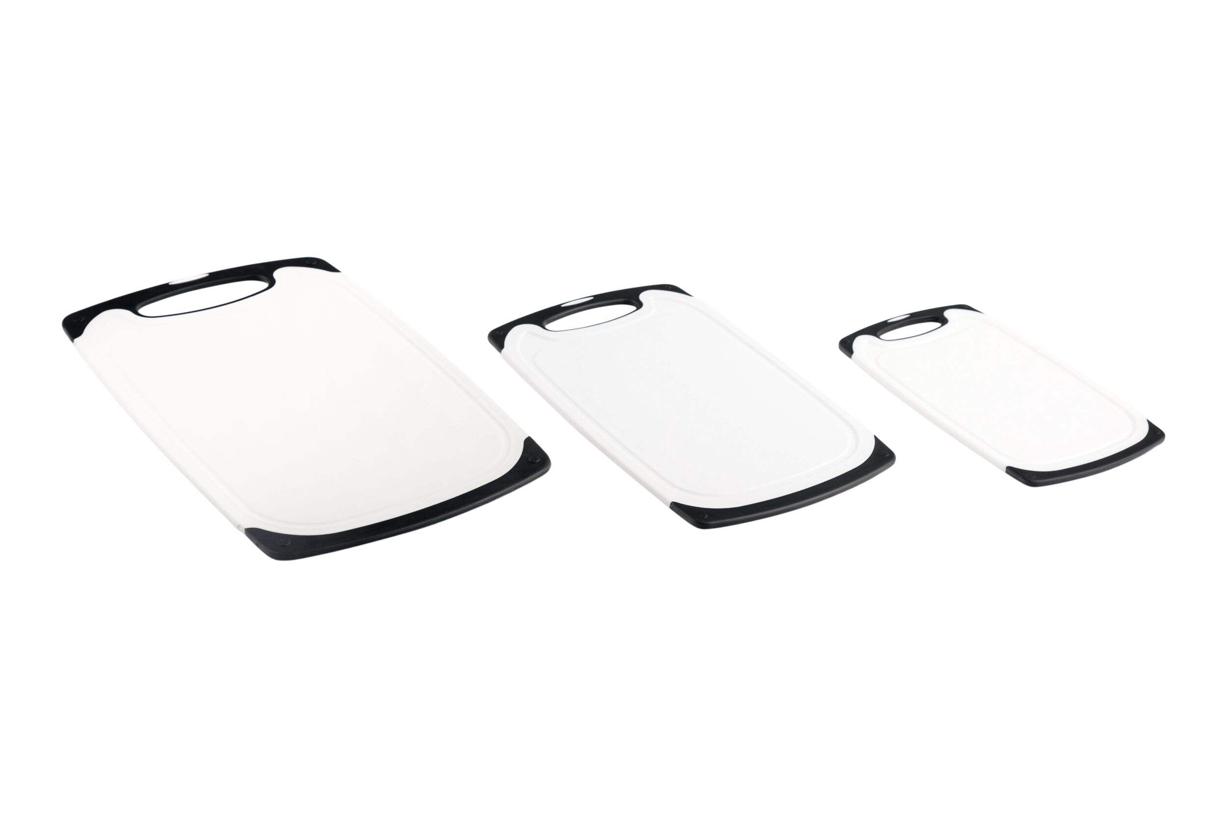 MASTER Chef Poly Cutting Board Set, Stain/Odour Resistant, 3-pc Front_Angled_Right