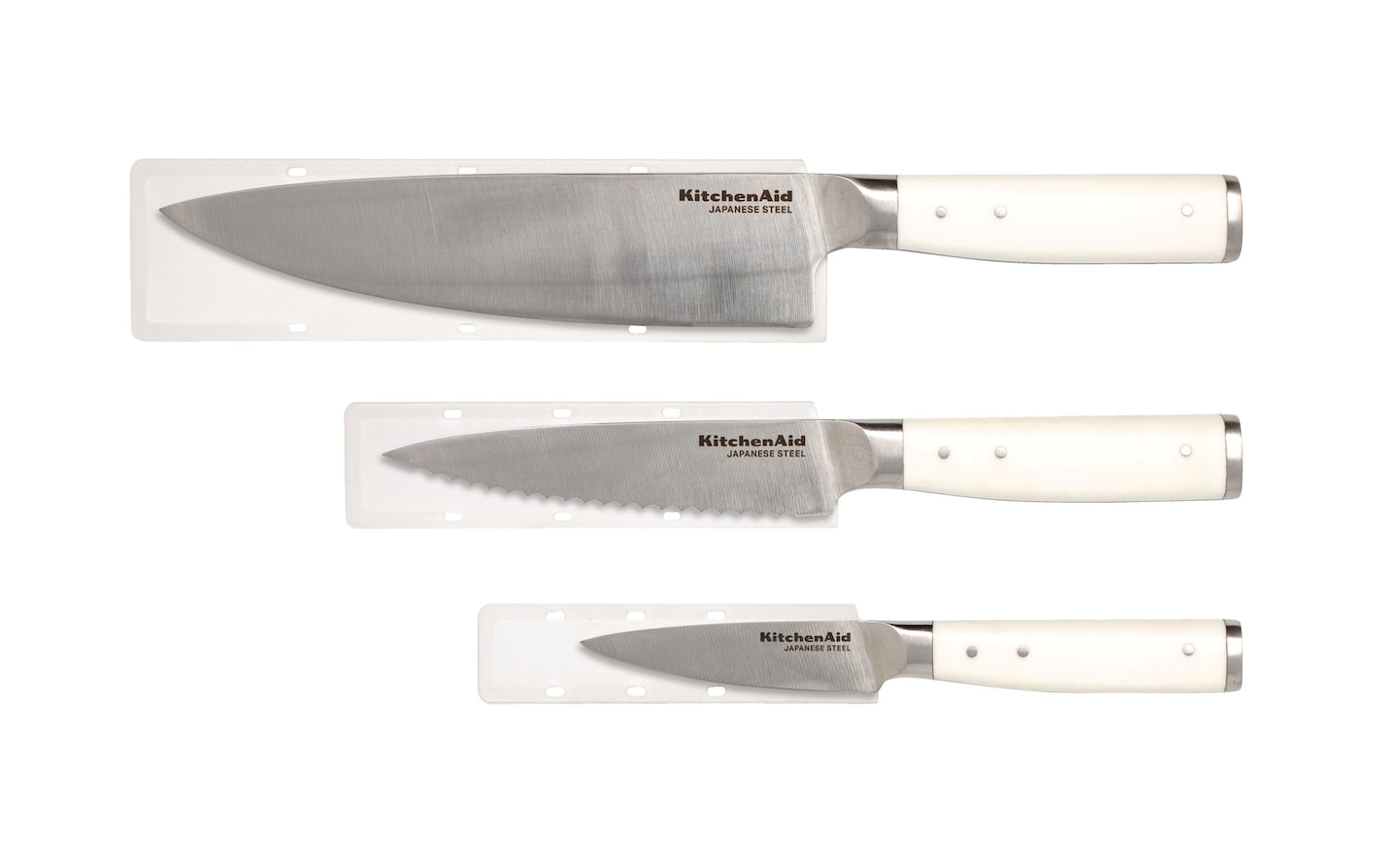 KitchenAid Japanese Steel Blade Cutlery, White, 3pc Canadian Tire