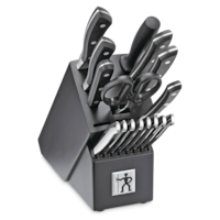 Henckels Stainless Steel Forged Aviara Knife Block Set, Ergonomic Grip, 17-pc Front_Three_Fourths_Angled_Right