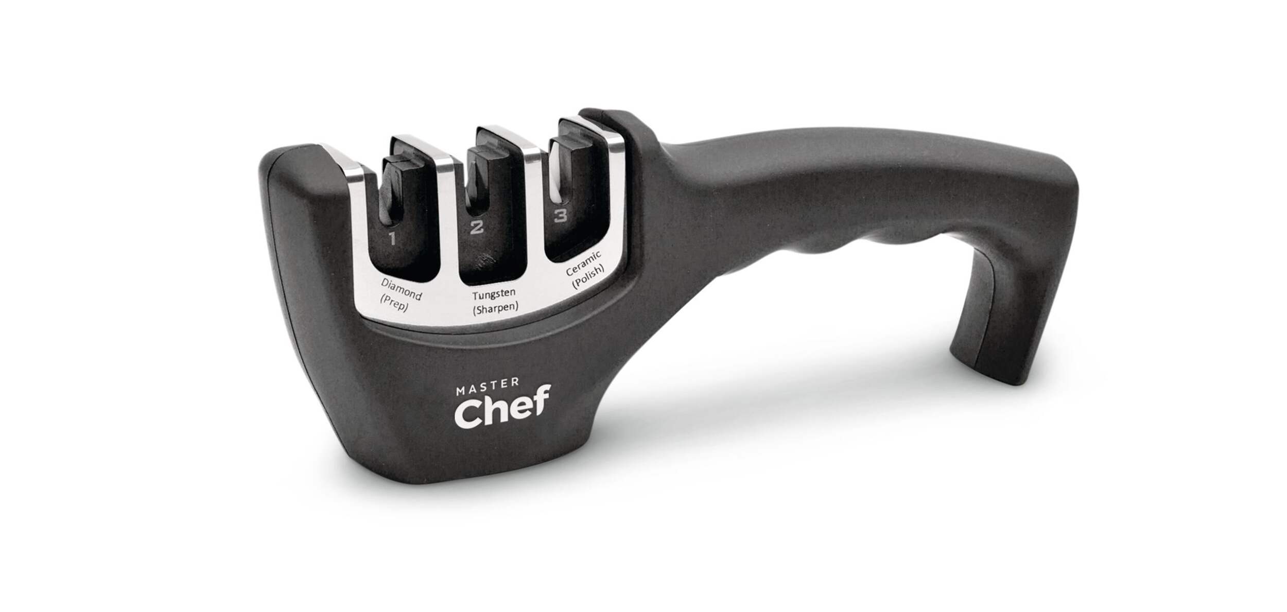 MASTER Chef 3-in-1 3-Stage Knife Sharpener, Non-Slip Front_Angled_Left